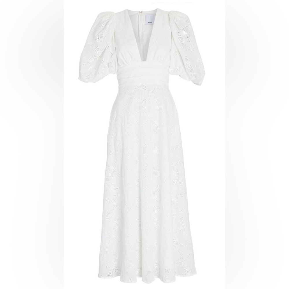 ACLER HAMILTON EMBROIDERED COTTON MIDI DRESS